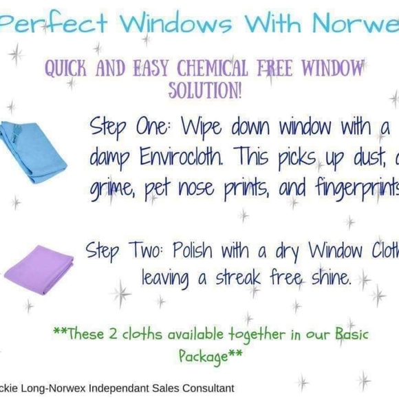 Norwex Enviro Cloth and Window Cloth Basic Package Amethyst and Graphite NWT - Picture 2 of 4